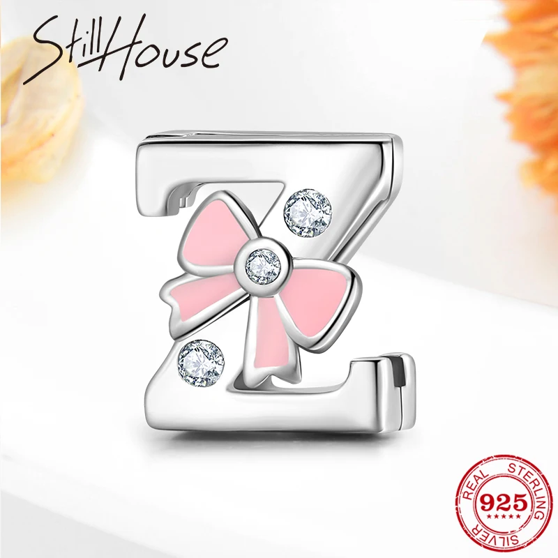 Новые 925 пробы серебряные буквы алфавит Z сверкающие CZ бусы-клипсы подходят для