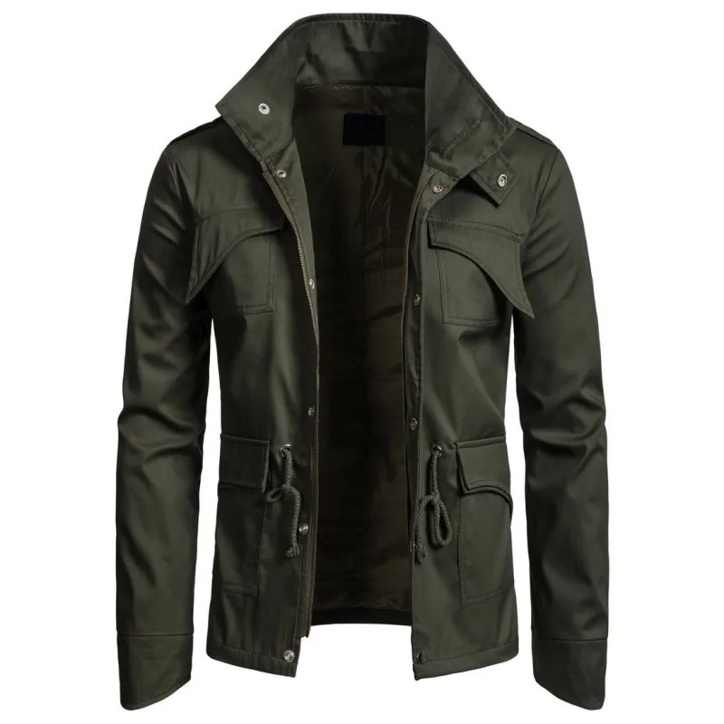 

Japan Style For Men Fashion Stand Collar Man Windbreaker Streetwear Casual Jacket Pocket Zipper Male Coats Plus Size