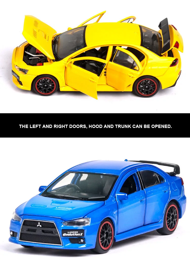 Литье под давлением 1:32 Lancer EVOlution X Коллекционная модель автомобиля из металлического сплава симуляторы машины игрушки для детей Подарки для детей