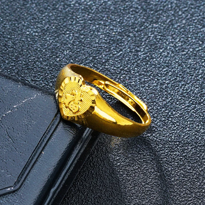 

Punk Rock Men's Open Ring Gossip Sun Flower Luxury Gold Retractable Finger Jewelry Knuckle Never Fade Unusual Goods