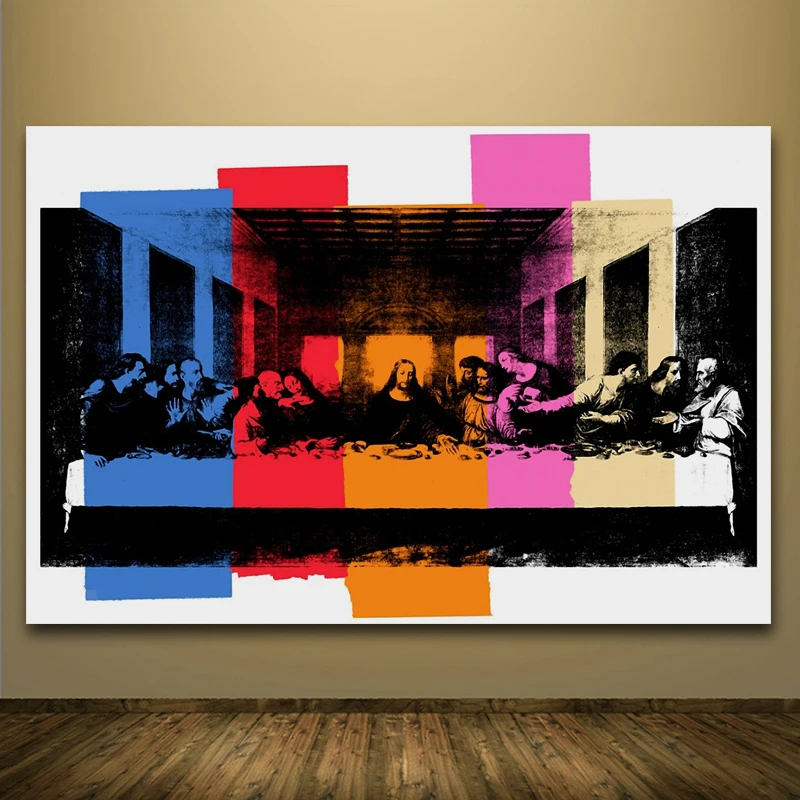 

Andy Warhol DETAIL OF THE LAST SUPPER Canvas Painting Classic Art Wall Picture For Living Room Bedroom Modern Decoration noframe