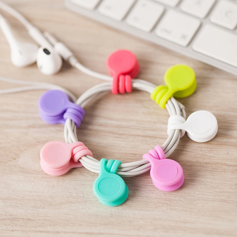 

Silicone Magnet Coil Earphone Cable Winder Headset Type Bobbin Winder Hubs Cord Holder Cable Wire storage Organizer 1PC