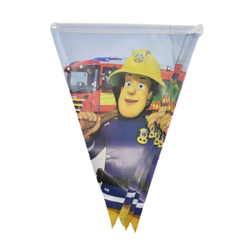 1pcs/lot Fireman theme party banners Sam birthday decorations flags baby shower supplies |