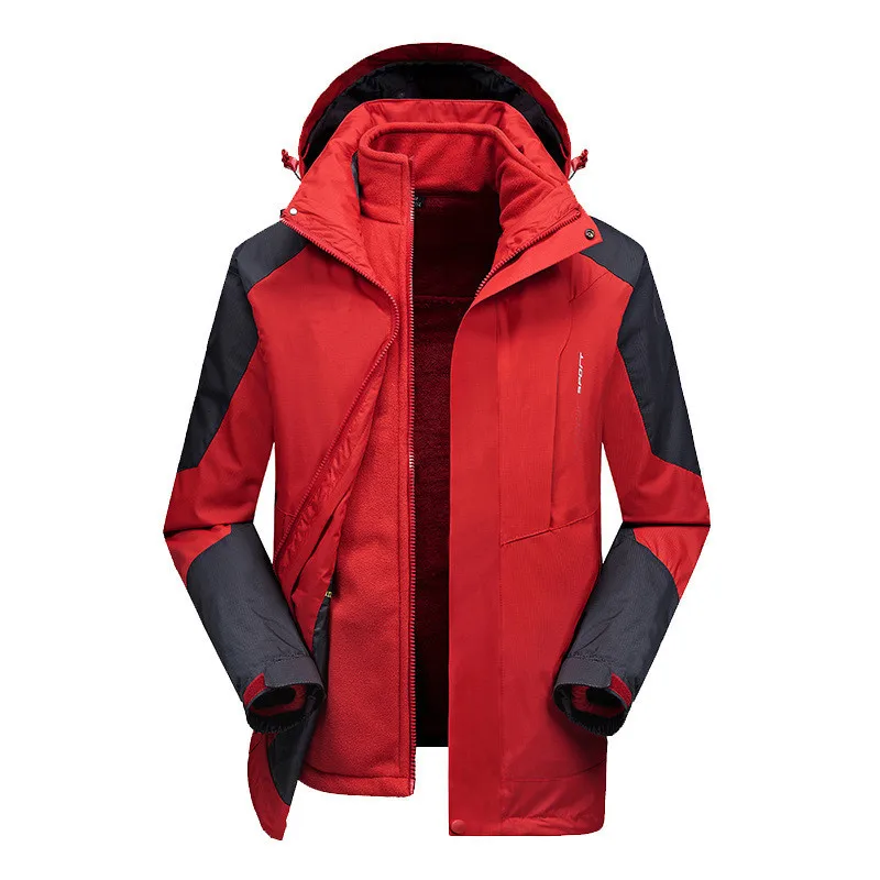 Походные куртки 3 в 1 мужские зимние съемные из двух частей водонепроницаемые