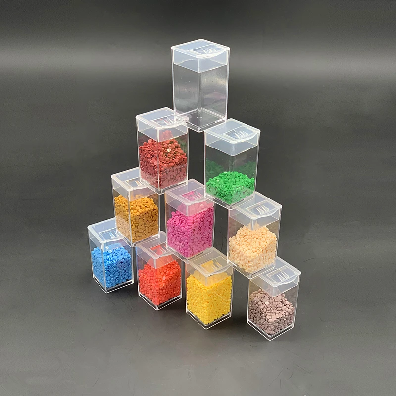 

New square diamond painted bead box with lid transparent rhinestone storage box embroidery beads nail home practical container
