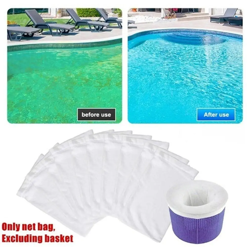 

Skimmer Basket Filter 20 Pcs Removes Leaves Cleaning Tool Durable Pool Skimmer Socks Easy Install Protection Pump Nylon Elastic