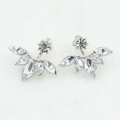 Crystal Flower Drop Earrings For Women Fashion Wing Jewelry Gold Silver Rhinestone Zircon Earrings Modern Jewelry Gift oorbellen - Окраска металла: 20