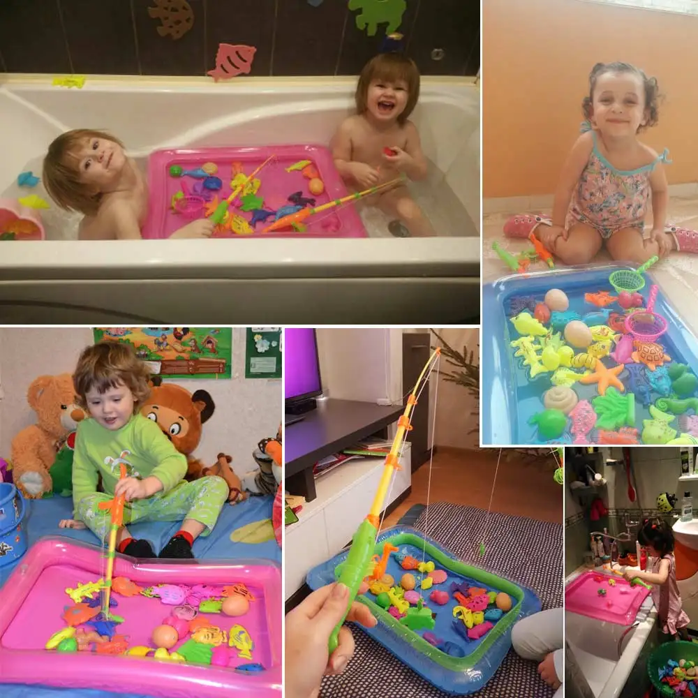 Набор игрушек для рыбалки надувной бассейн с магнитной удочкой 40 шт./лот|Рыбалка