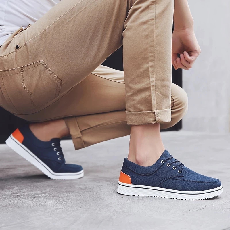 Мужские парусиновые туфли MIXIDELAI весенне-Летние Удобные повседневные на шнуровке