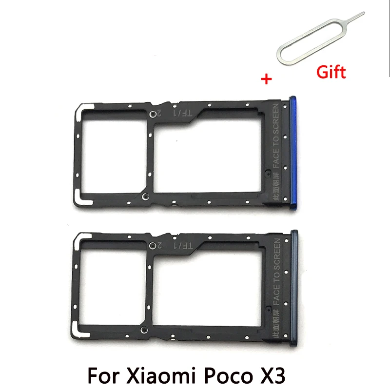 

For Xiaomi Poco X3 NFC Redmi Note 10 Pro Reader Sim&SD Card Tray Holder Slot Adapter Accessories For Mi Poco X3 Mi 10T