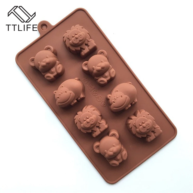 TTLIFE медведь с принтом Лев и Форма силиконовая форма для жидкости шоколадное