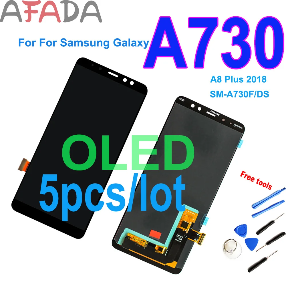 

Oled 6" LCD Display For Samsung Galaxy A8 Plus 2018 A730 A730F/DS Touch Screen Digitizer Assembly Replacement Repair Parts 5pcs