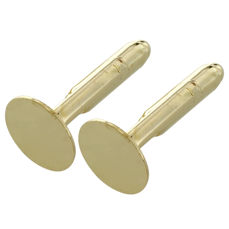 20 запонок для манжет золотого цвета заготовки 0 71x0.47 дюймов и серебристого 71x0.55