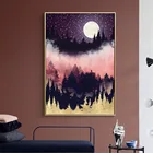 Morandi Цвет живопись ночь пики плакаты с изображением леса холст для живописи Wall Art украшение дома Гостиная офисный Декор