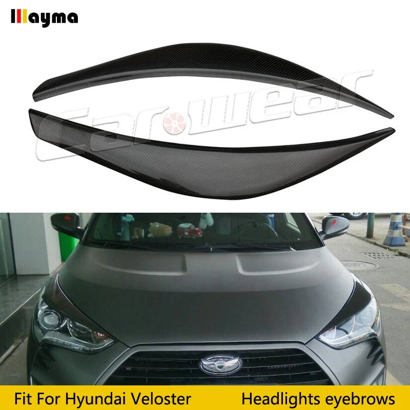LP Style для Hyundai Veloster 1.6L 1 6 T углеродное волокно широкая фара тела брови CF бампер веко