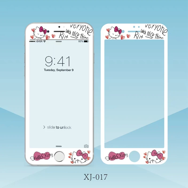 Hello kitty Нано покрытие закаленное стекло полное покрытие экрана Защитная пленка для iPhone 6/6 S/6 plus/7/7 plus/8/8plus