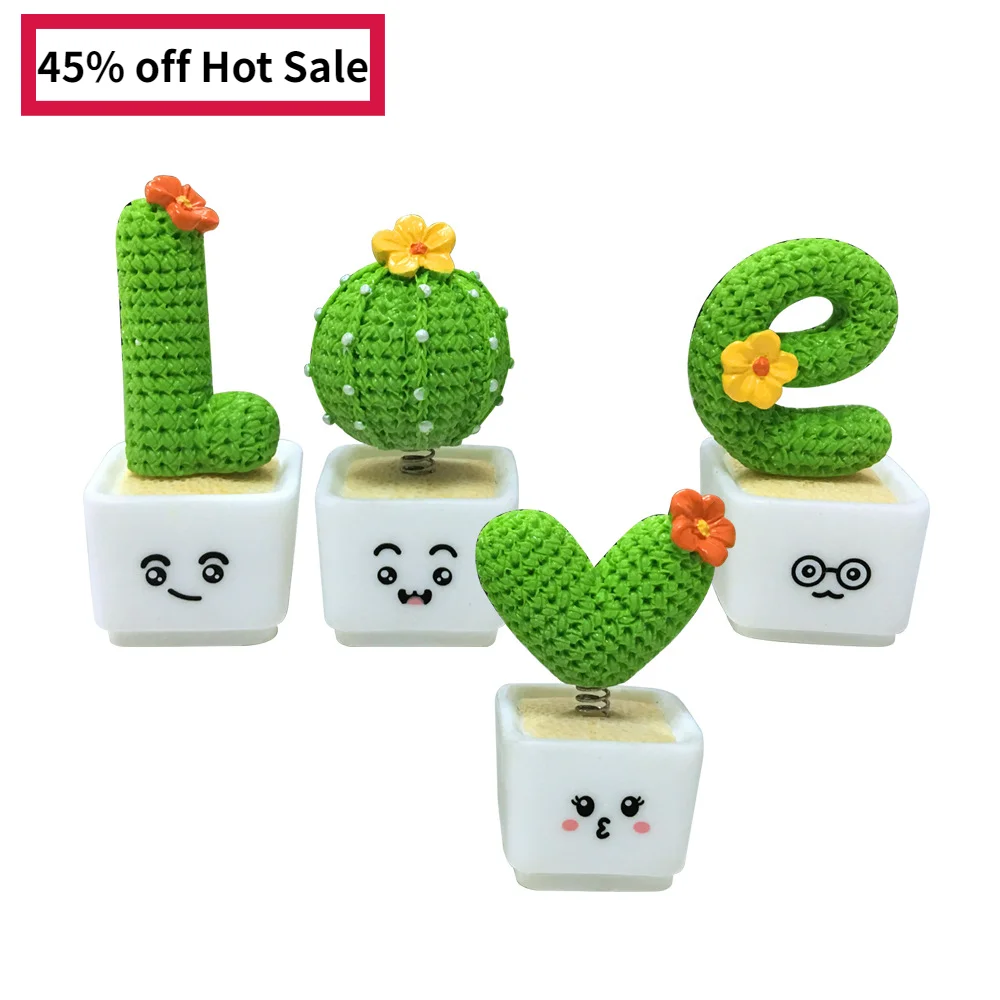 

4Pcs Cute Simulation Cactus Adornments Adornments for Birthday Party Valentine's Day Wedding Spa Home Decoration Gifts