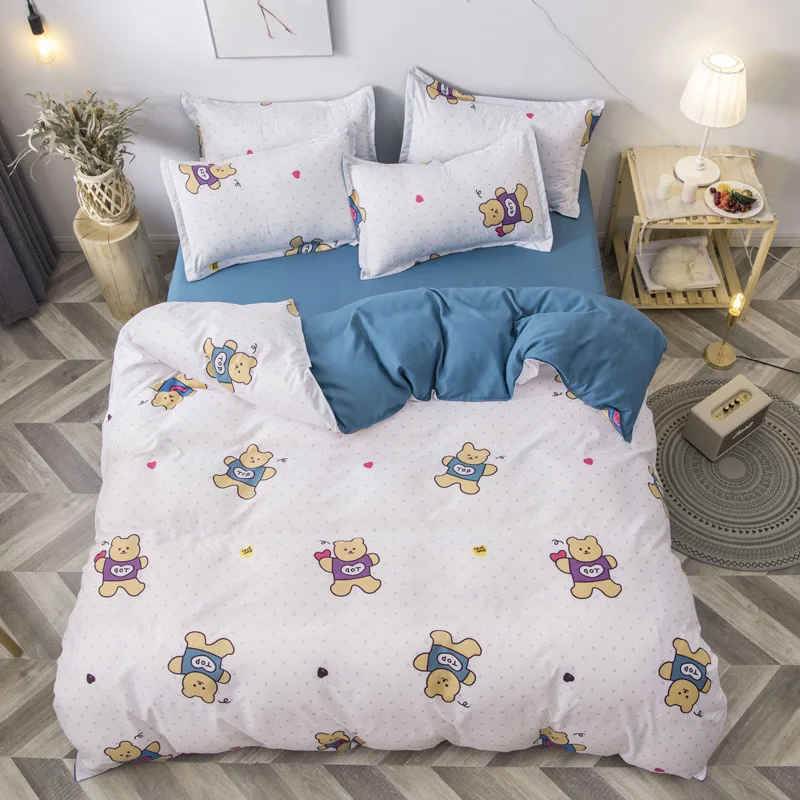 

Childish Style Cartoon Animal Prints Bedding Sets 4pcs King Queen Twin Full Sizes Bedding Sets Duvet Cover Bed Sheet Pillowcases