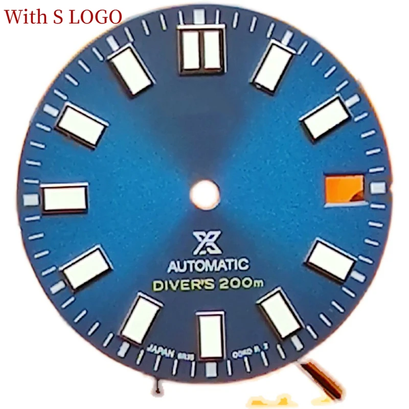 Watch Parts 28.5mm NH35 Watch Dial SKX007 Luminous Dial for SKX007 NH35 Watch Movement 3C Green Luminous Watch Dial with S LOGO