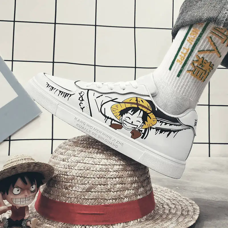 2022 Summer Cartoon Men's Sneakers Fashion Anime Couple Shoes Men Low White Casual Sneakers Men Trainers Woman Flat Zapatillas