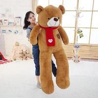 soft giant teddy bear stuffed animal plush toy with scarf 120cm 140cm 160cm 180cm kawaii big bears dolls for kids large pillow