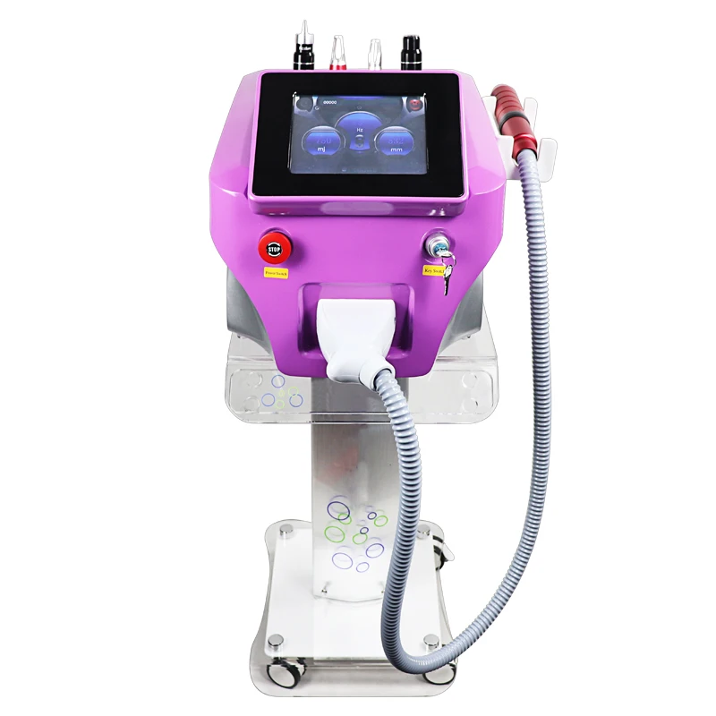Portable 4 Wavelengths Nd Yag Laser Pico Second Laser 532/755/1064/1320nm With Carbon Peel Skin Whitening Tattoo RemovalMachine