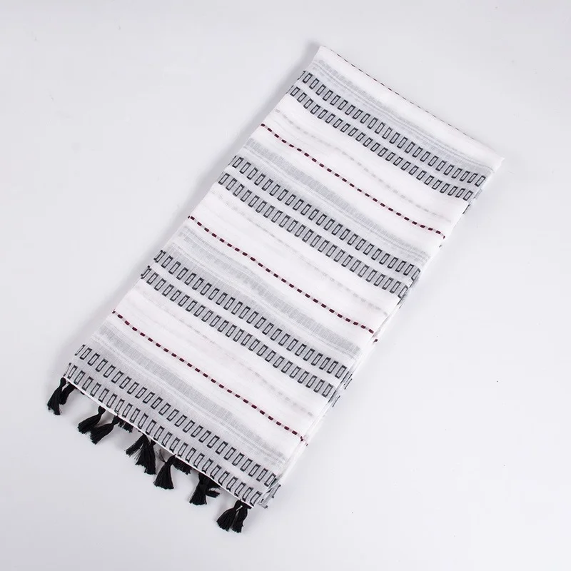 Литературный и художественный маленький градиентный шарф из конопляного хлопка