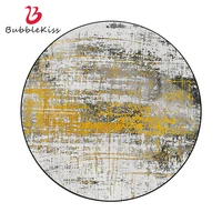 bubble kiss round rug golden abstract carpets for living room coffee table floor mat bedroom decor soft carpet non slip area rug