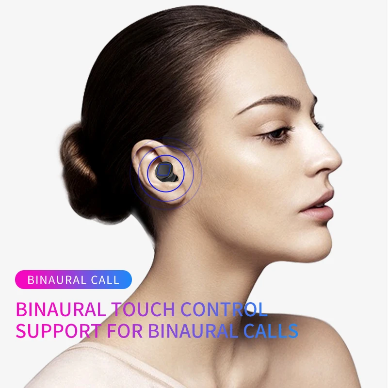 Новый светодиодный TWS Bluetooth наушники отпечатков пальцев сенсорный HD стерео
