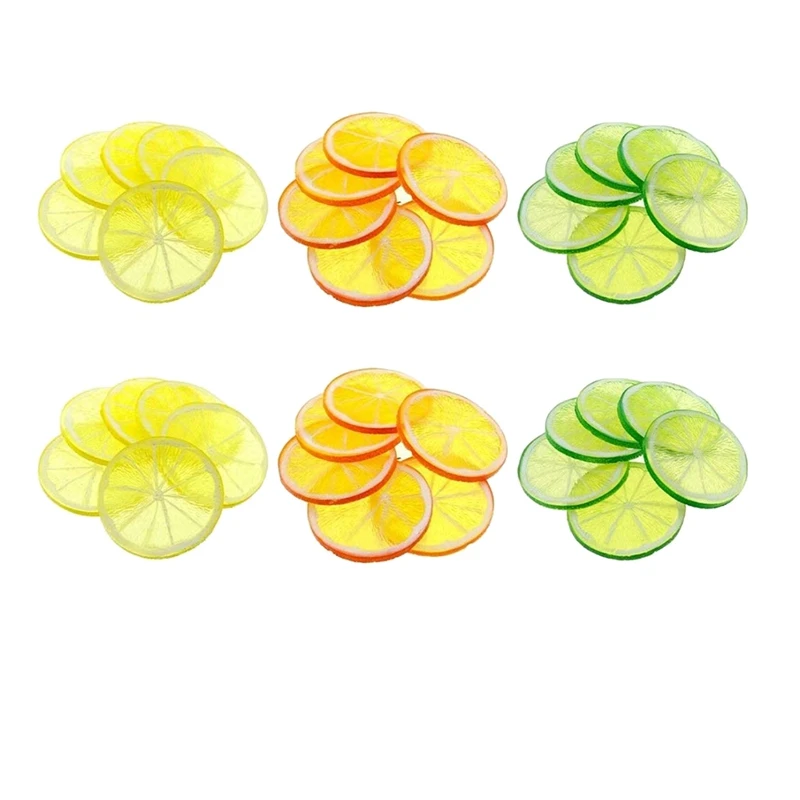 30 Pieces Artificial Plastic Simulation Fake Lemon Slices Lifelike Decorative Fruit-Mixed for Home Party Decoration | Дом и сад