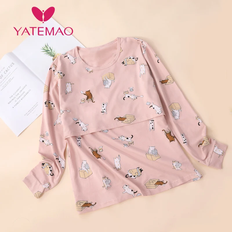 Пижама для беременных YATEMAO с длинным рукавом без штанов|Сон и отдых| |