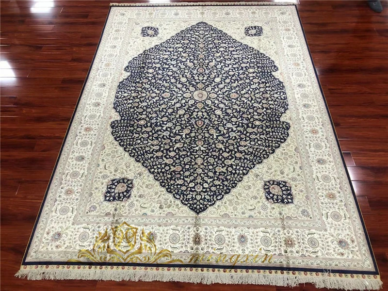 Goedkoop 8.2 'X 11.48' Grote Zijden Tapijt Handgeknoopt Turks Zijden Tapijten Medaillon Hand Weave Zijden Kleed Voor Parlor