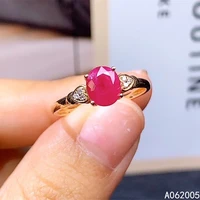 kjjeaxcmy fine jewelry 18k gold inlaid natural ruby new female popular ring popular support test hot selling