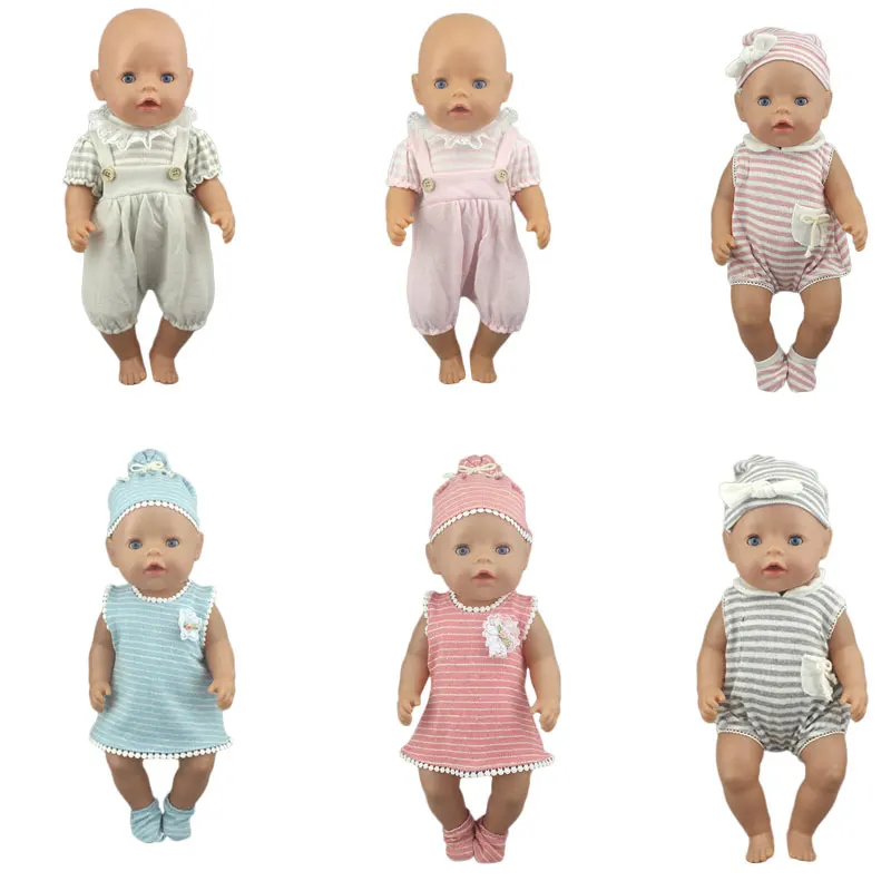 2022 New Lovely Doll Jump Suits Fit For 43cm Baby Doll 17 Inch Reborn Baby Doll Clothes