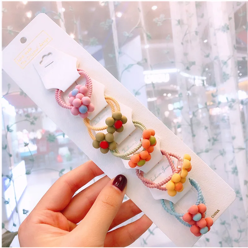 5 пар/партия забавный мультяшный рисунок веревка для волос детей милая головная