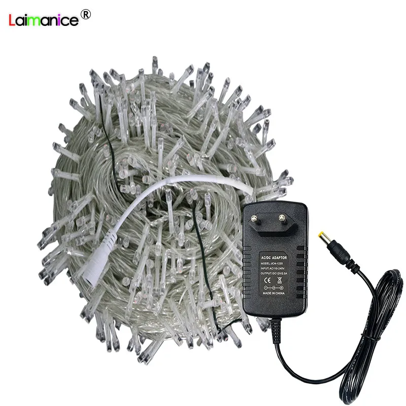DC12V светодиодная гирлянда 10 м 20 30 50 100 безопасная Водонепроницаемая наружная для