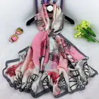 2020 роскошный бренд, женская шелковая ткань, летний шарф, Дизайнерские шарфы, Женская пляжная бандана