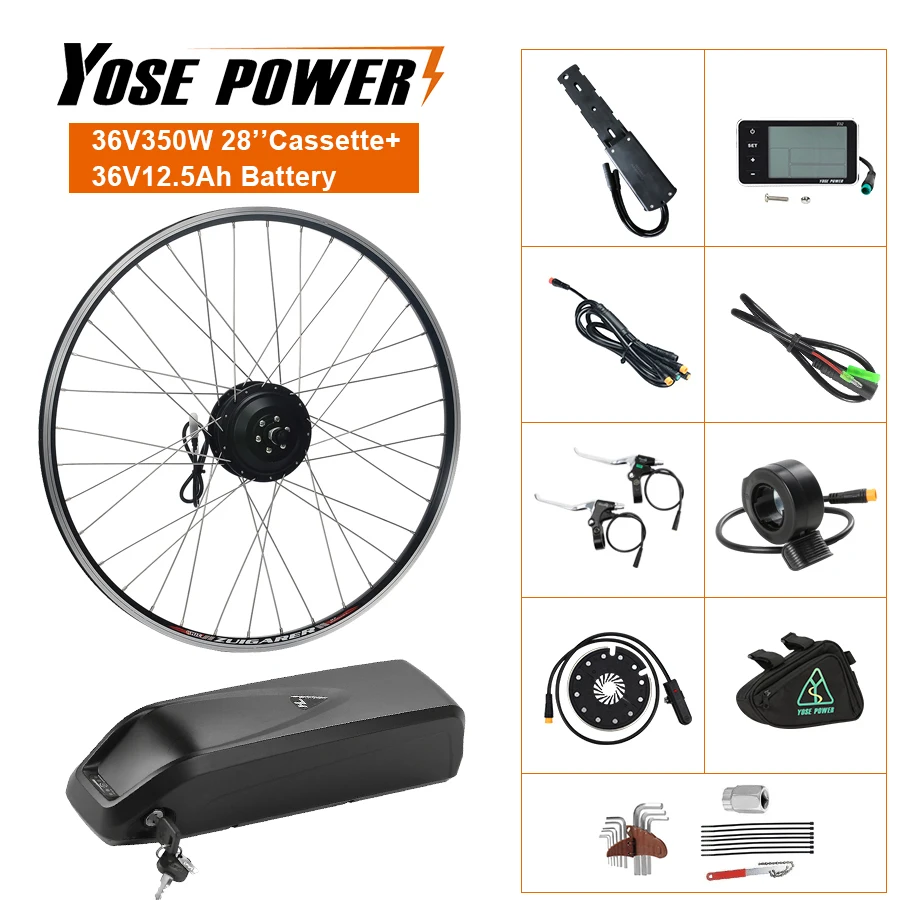 Комплект для электрического велосипеда 36V 350W 28 ''(700C) Кассетная Задняя Ступица