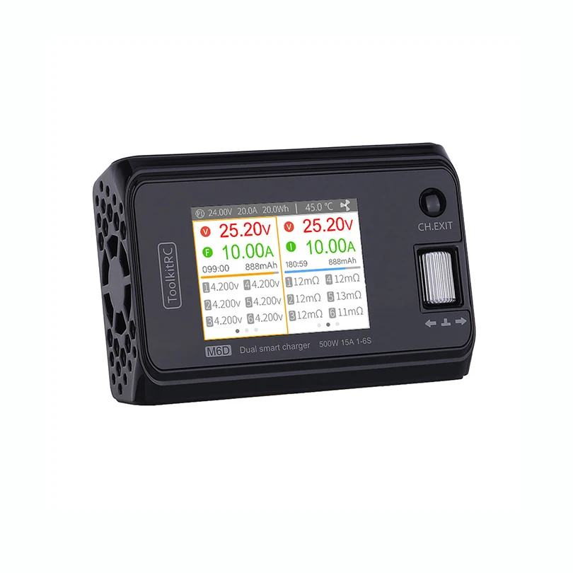 

ToolkitRC M6D 500 Вт 15A DC двухканальный Мини Смарт зарядное устройство Dis зарядное устройство для 1-6S Lipo батарея FPV модель