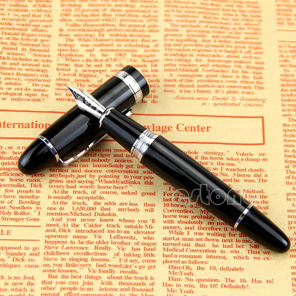 New Jinhao 159 Black And Silver M Nib Fountain Pen Thick | Канцтовары для офиса и дома