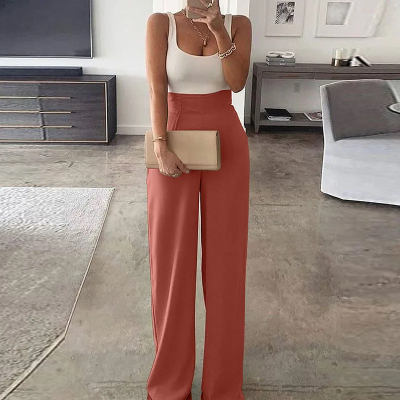 

Ladies Playsuit High Waist Patchwork Off Shoulder Wide Leg Bodysuit Elegant Sexy Bodysuit Summer 2021
