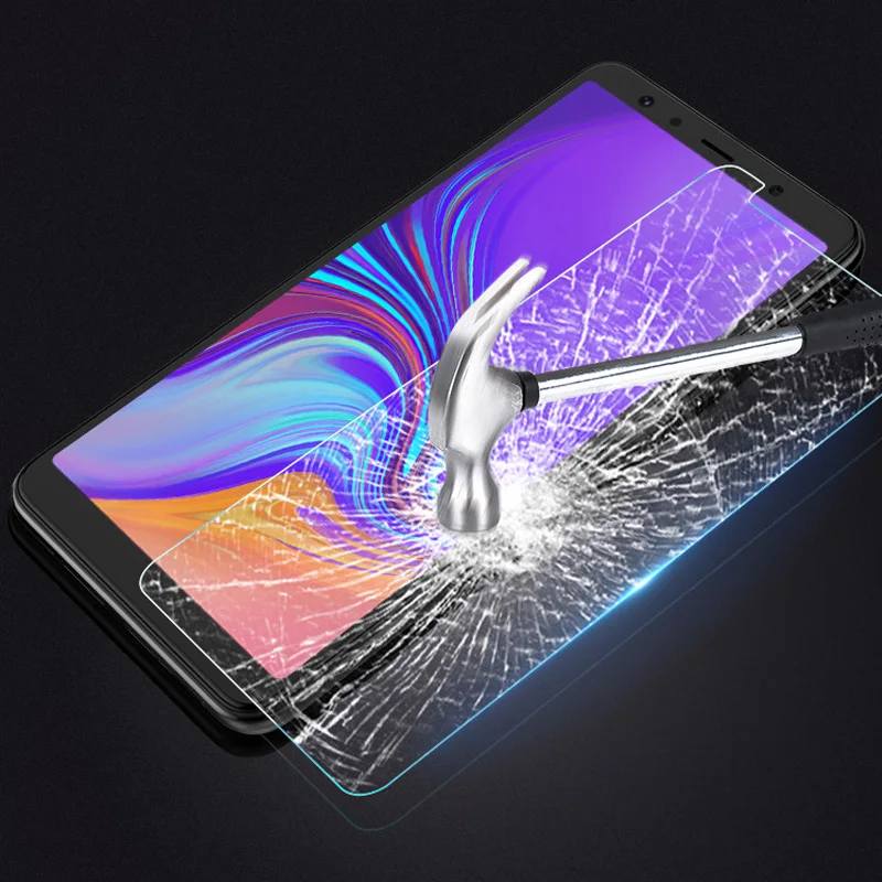 Прозрачное закаленное защитное стекло для Samsung Galaxy A7 2018 6 0''|Защитные стёкла и