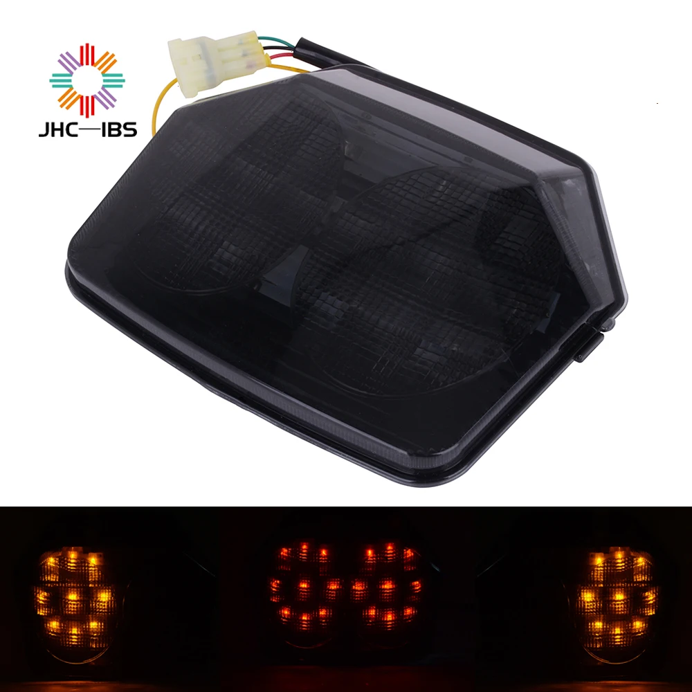 Мотоцикл черный Задний светильник тормоза интегрированный светодиодный задний