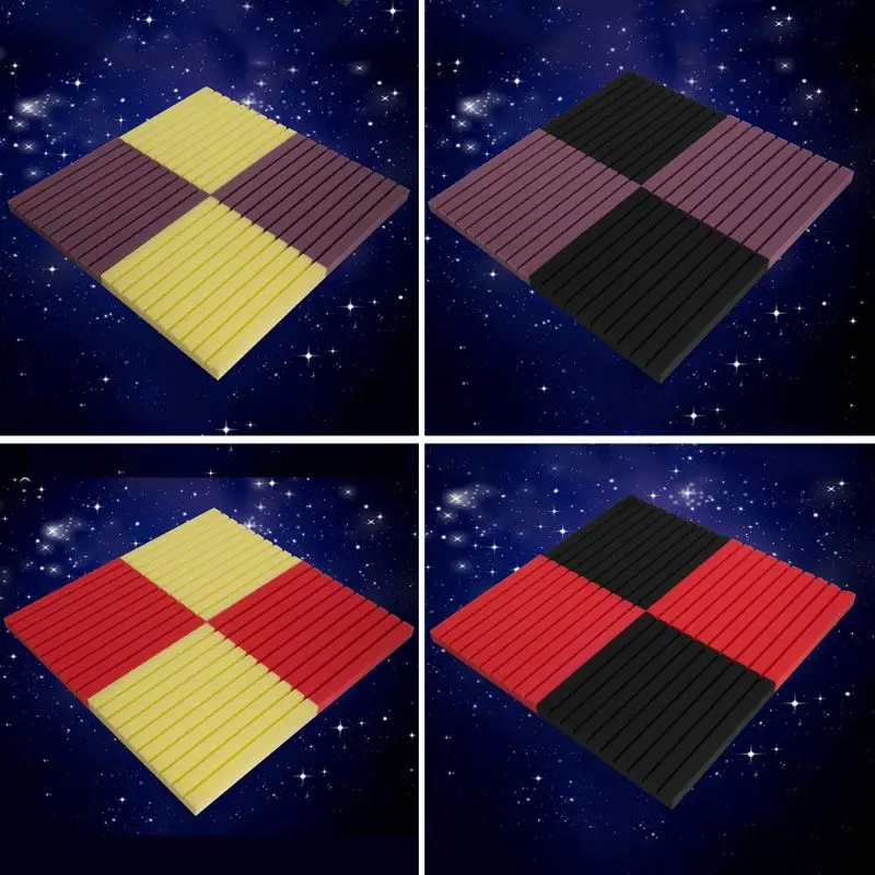 

50x50x2cm Acoustic Foam Sound Treatment Absorption Wedge Tiles Pack Studio/Music XXUF