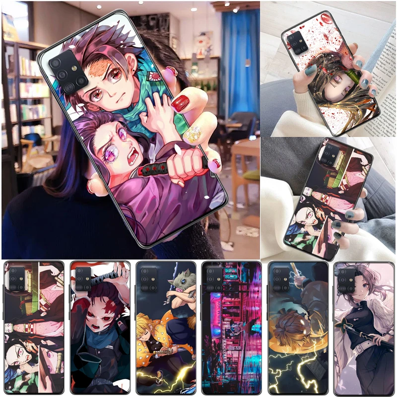 

Demon Slayer Kimetsu No Yaiba Kamado Tanjirou Kamado Nezuko Agatsuma Zenitsu Phone Case For Samsung Galaxy A51 4G Funda Carcasa