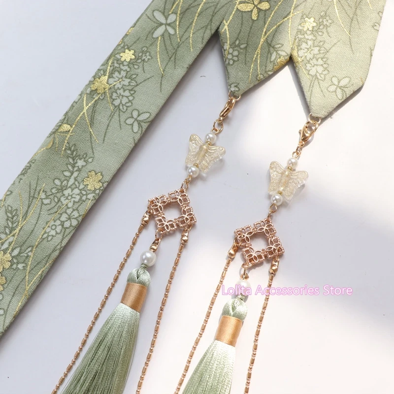 

Chinese Style Original Long Tassel Pendant Ribbon Hair Rope Hanfu Hair band Ancient style Super Fairy Girl Antiquity Headwear