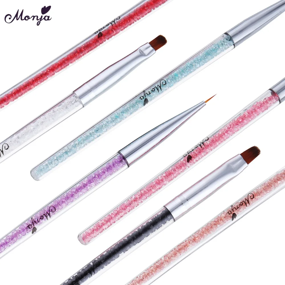 7 видов стилей для нейл-арта Monja плоская Веерная кисть наращивания ногтей