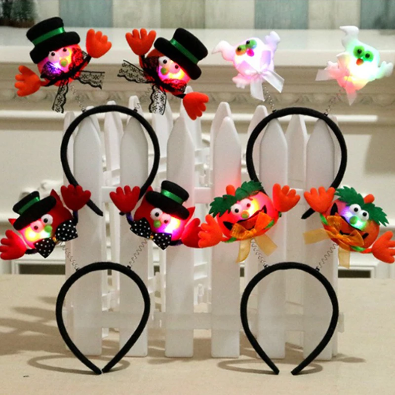 Светодиодная мигающая повязка на голову для вечеринки Хэллоуин светящаяся волос