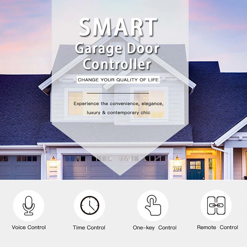 

Tuya Smart Switch WiFi Garage Door Opener Controller Work With Alexa Echo Google Home SmartLife/Tuya APP Control No Hub Require