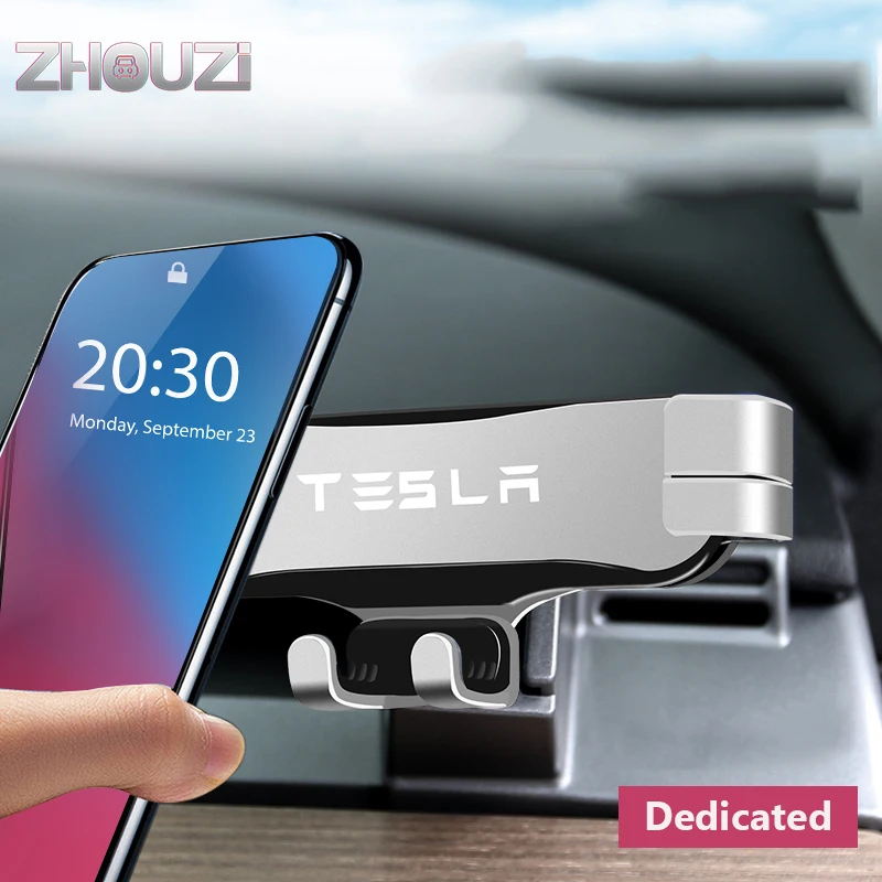 car mobile phone holder smartphone holder mount gps stand navigation bracket air outlet clip for tesla model 3 2021 accessories free global shipping